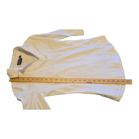 Pendleton Top Womens Size Small Petite White 3/4 Sleeve Collared Neutral Preppy - Picture 7 of 8